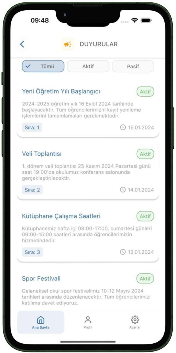 SMS masrafsız bildirim